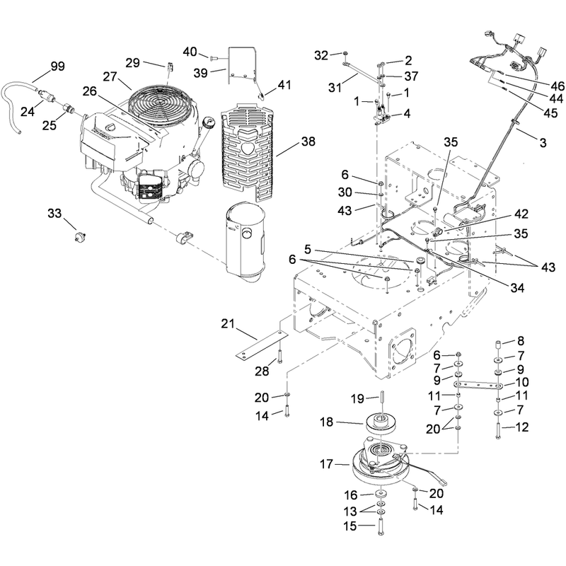 Engine and Clutch Assembly