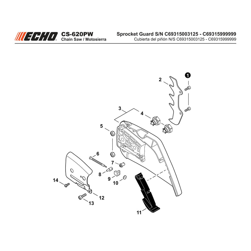 Sprocket Guard S/N C69315003125 - C69315999999