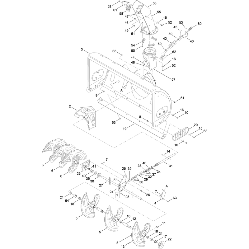 Housing, Auger and Gearbox Assembly
