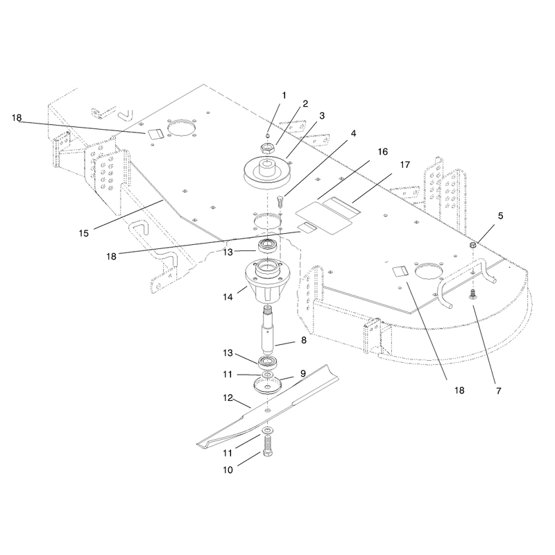 Deck Plate, Spindles & Blade Asm