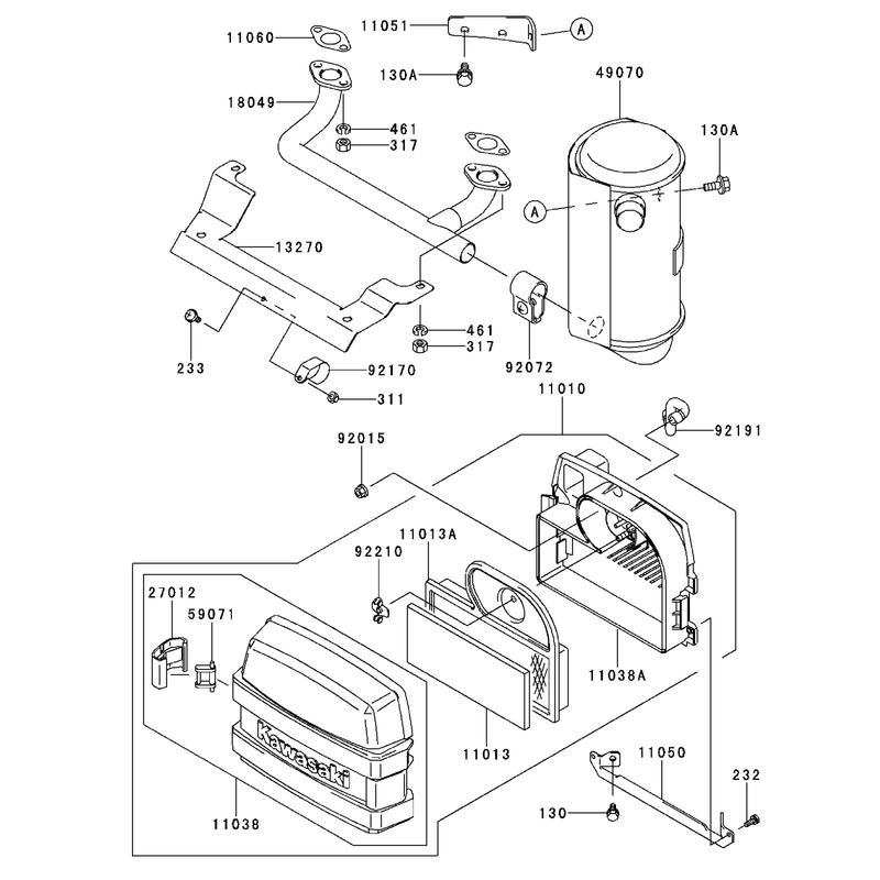 Air Filtermuffler Kawasaki Fh500v-As30