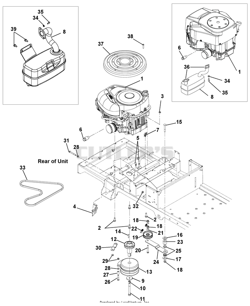 Engine, Exhaust, Belts And Idlers