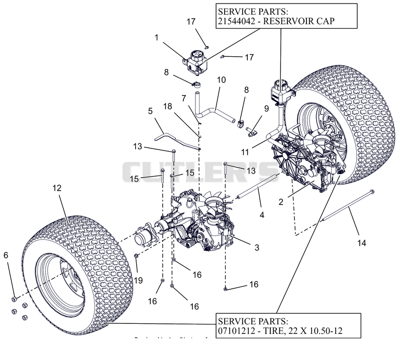 Rear Tires And Transaxles - 52"
