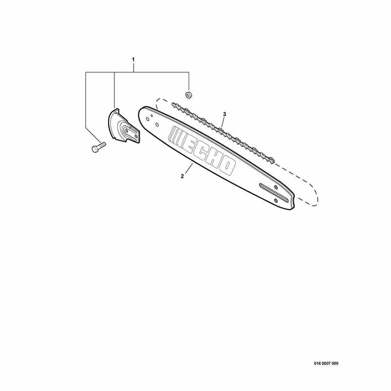 Guide Bar, Sawing Chain, Kick Guard