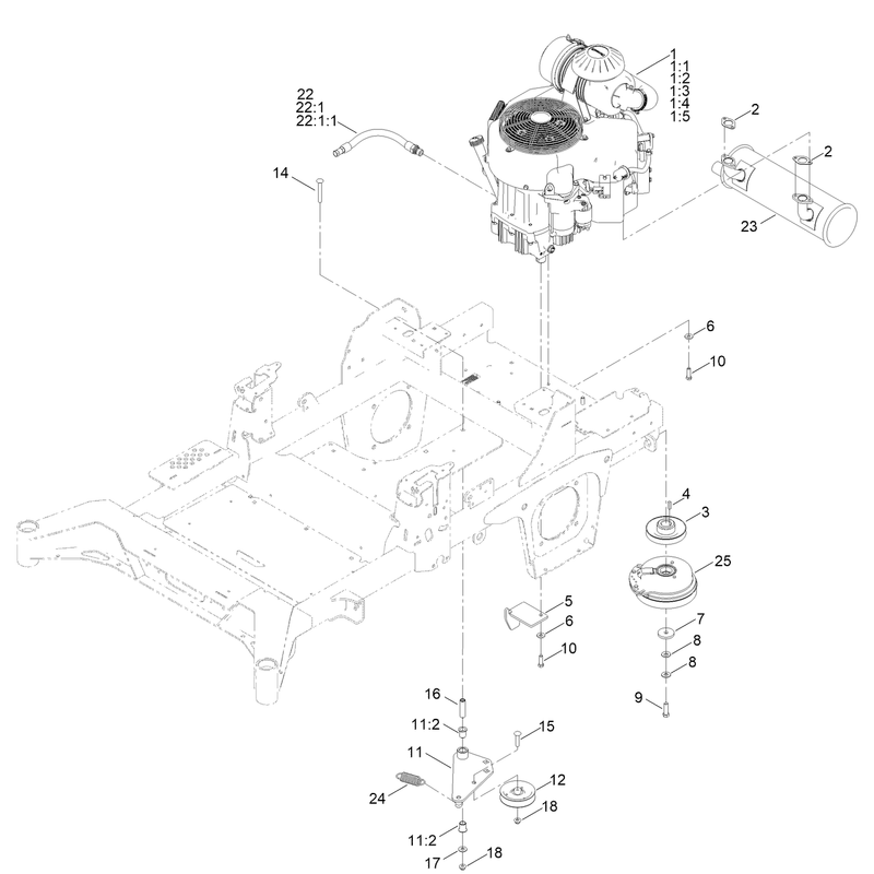 Engine and Muffler Assembly