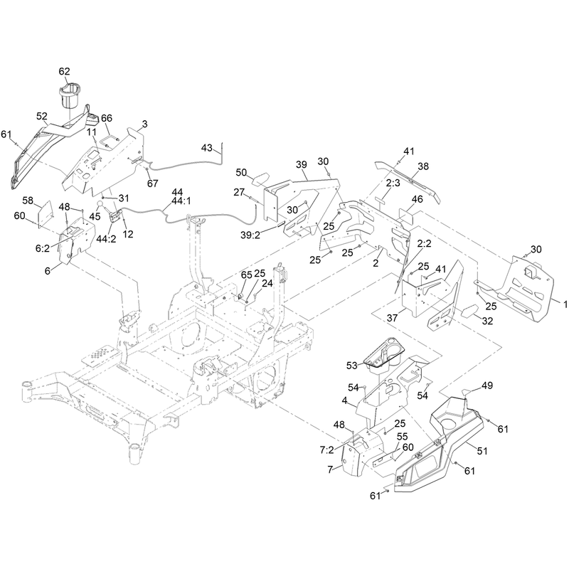 Throttle Choke Cables and Guard Assembly