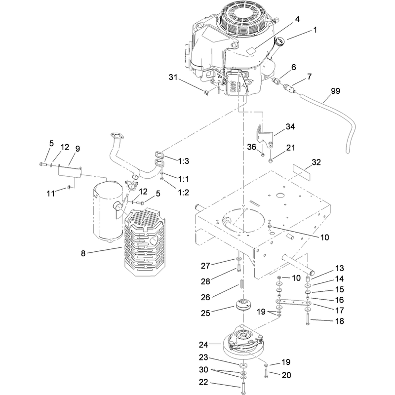 Engine and Clutch Assembly