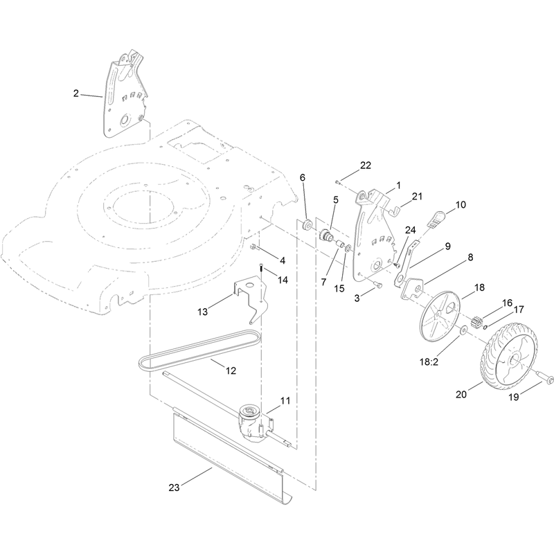 Transmission and Rear Wheel Drive Assembly