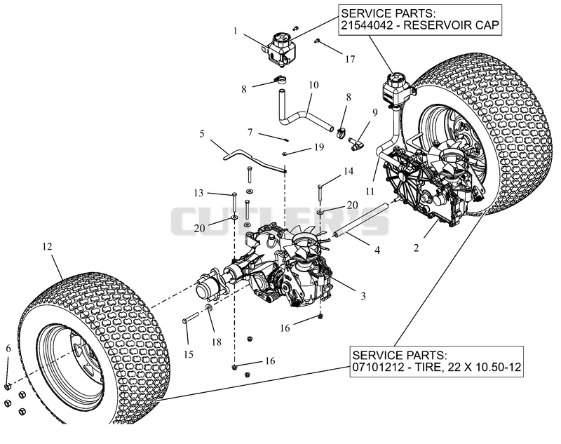 Rear Tires And Transaxles - 52"