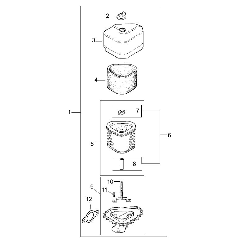 Air Cleaner Assembly Kohler Model Cv15t-41604