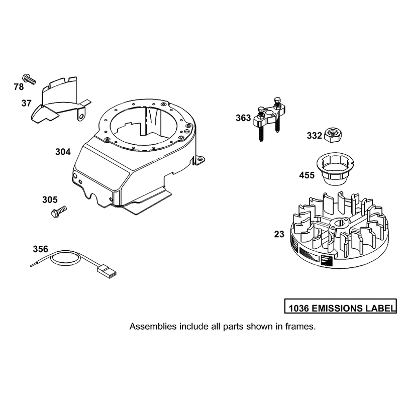 Flywheel and Blower Housing Assembly Briggs and Stratton 12F802-1770-B1