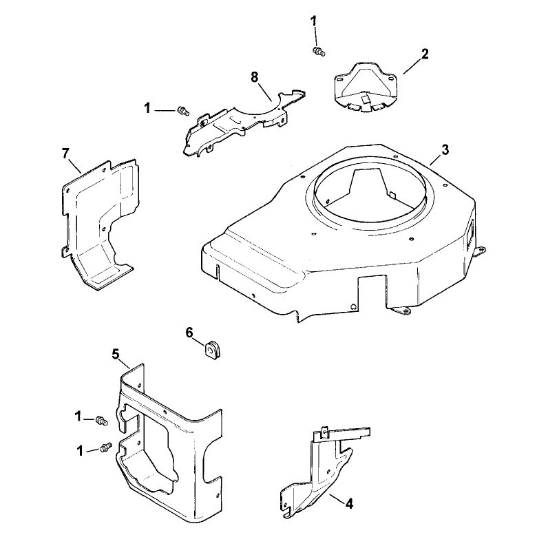 Blower Housing and Baffles Kohler CV13T PS 21524