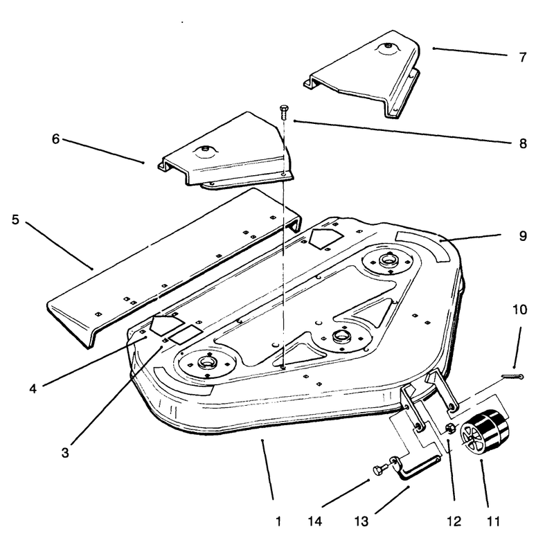 Deck, Belt Covers And Deflector