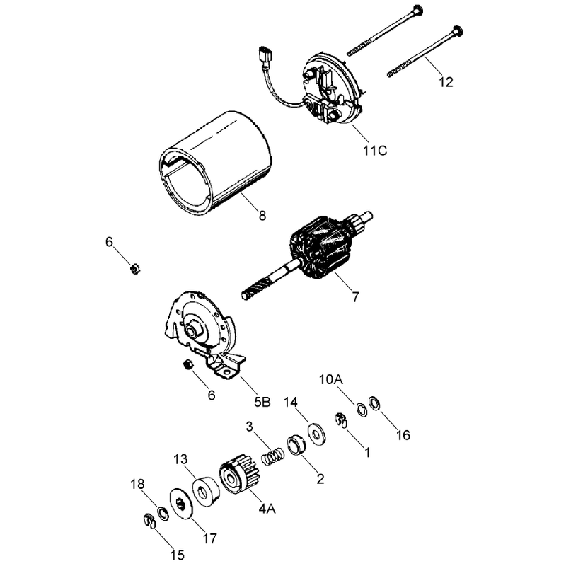 Electric Starter Assembly No 35707 Tecumseh LV195EA-362086D