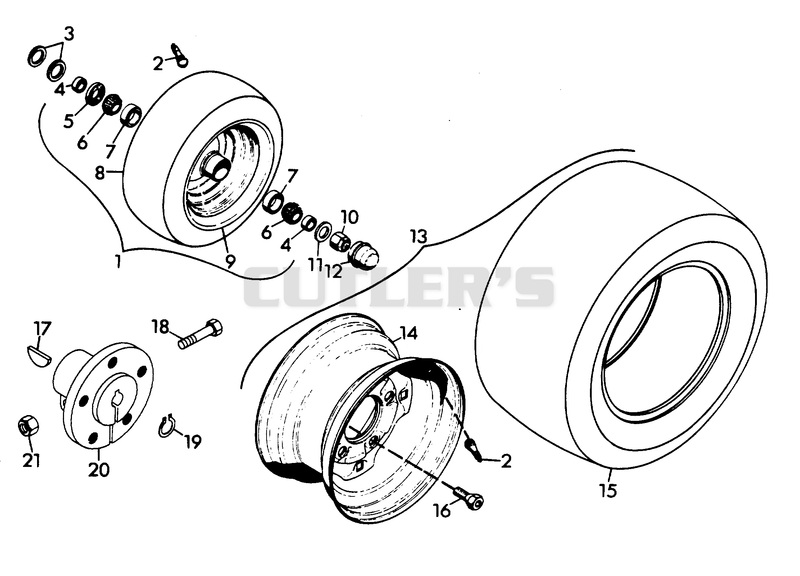 FRONT AND REAR WHEELS