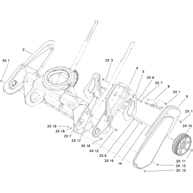 Main Frame and Wheel Assembly