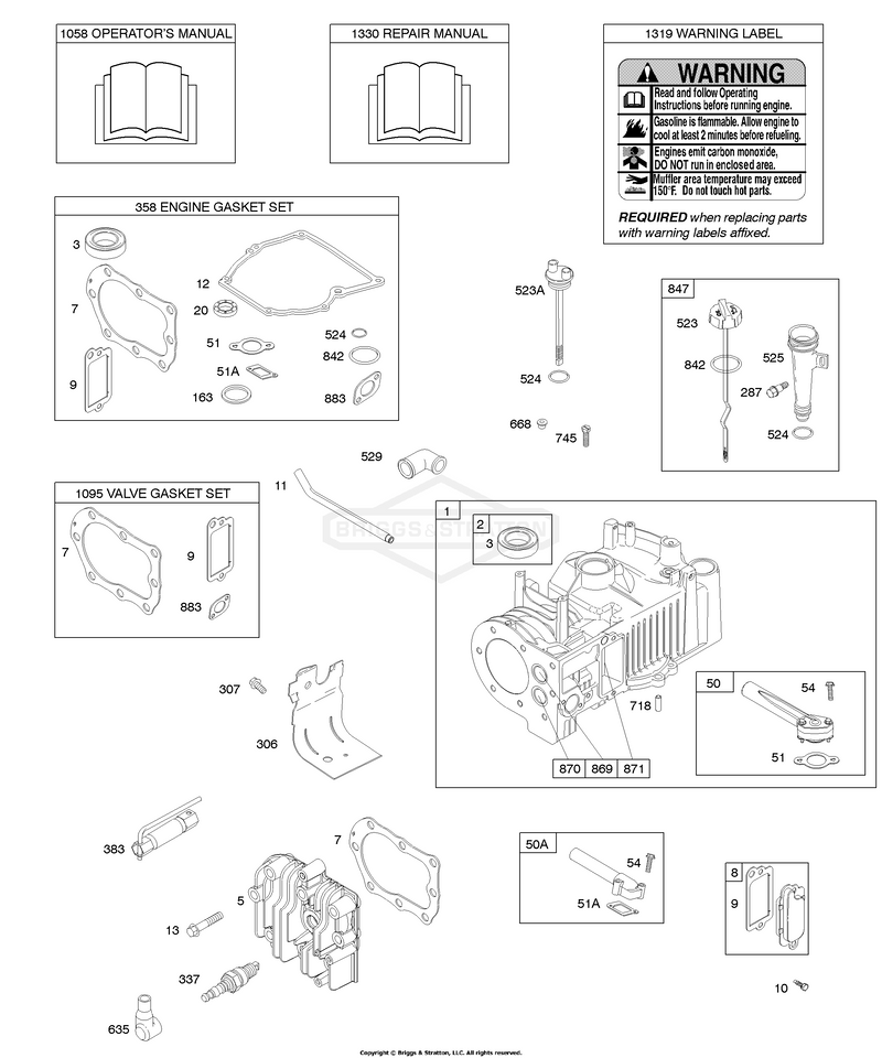 Cylinder, Cylinder Head, Gasket Set - Engine, Gasket Set - Valve, Lubrication