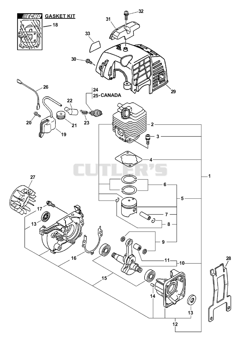 Engine, Ignition, Cylinder Cover S/N: 001001 - 505899