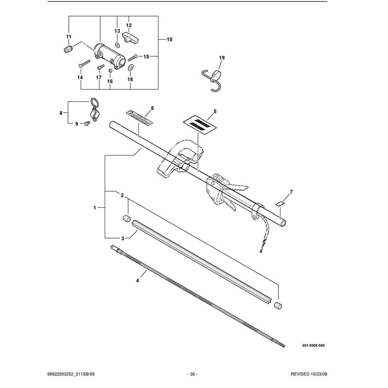 Main Pipe Assembly, Flexible Driveshaft, Coupler -- Upper