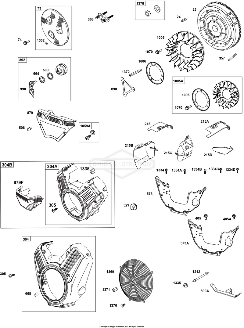 Blower Housing, Flywheel, Air Guides
