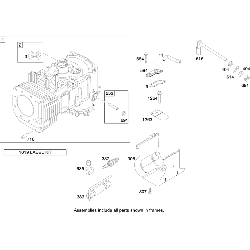 Cylinder Assembly Briggs and Stratton 280h07-0166-e1