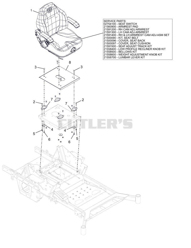Seat and Seat Mount – Full Suspension Seat