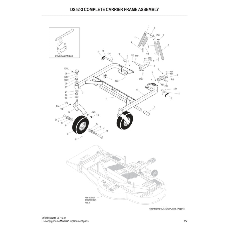 DS52-3 COMPLETE CARRIER FRAME ASSEMBLY