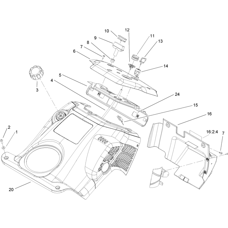 Upper Shroud and Control Panel Assembly