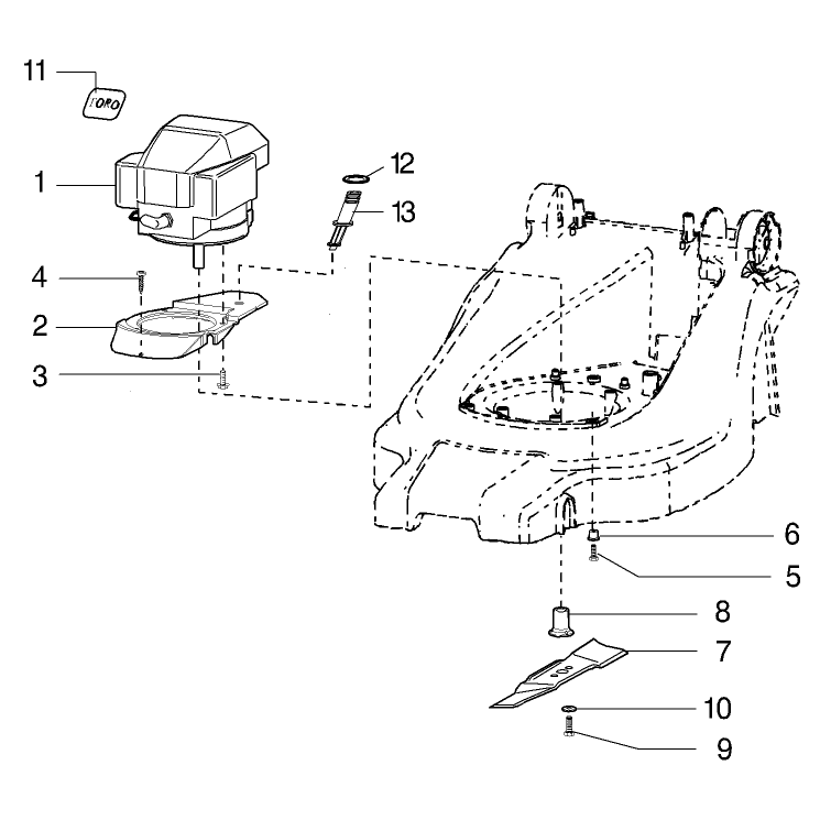 Motor and Blade Assembly Model No 21020-21022