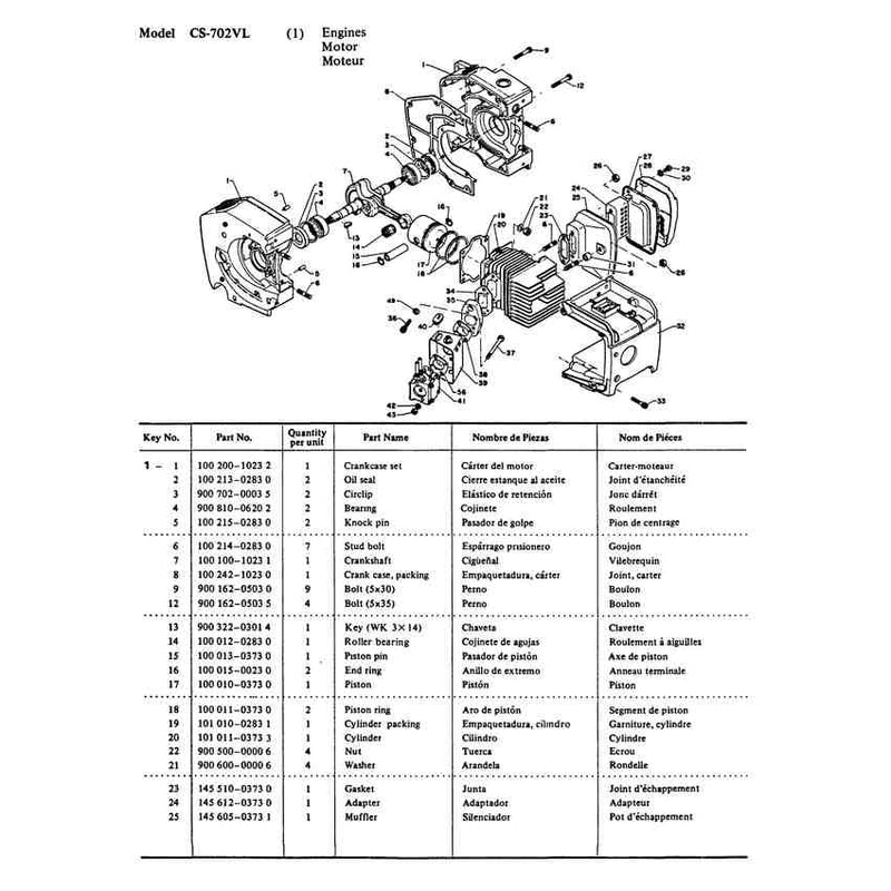 Model Cs-702Vl 1 Engines
