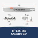Husqvarna 596690468 X-Tough 18 Inch Laminated Chainsaw Bar with small mount, 3/8" Pitch .050" Gauge, 68 Drive Links