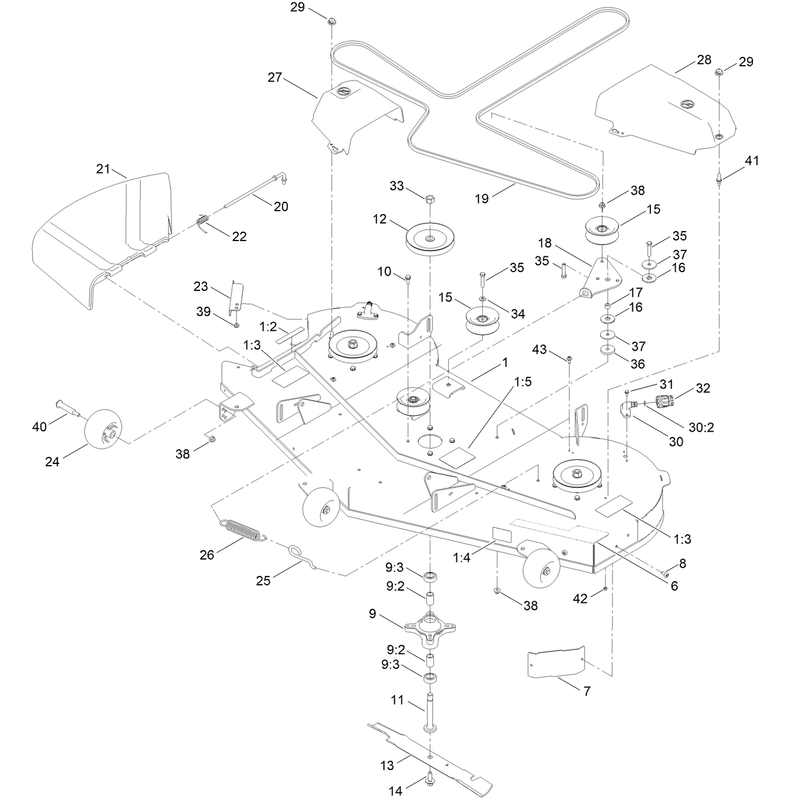 60in Deck and Decal Assembly