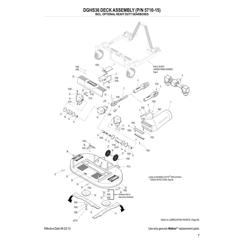 DGHS36 DECK ASSEMBLY (P/N 5710-15)