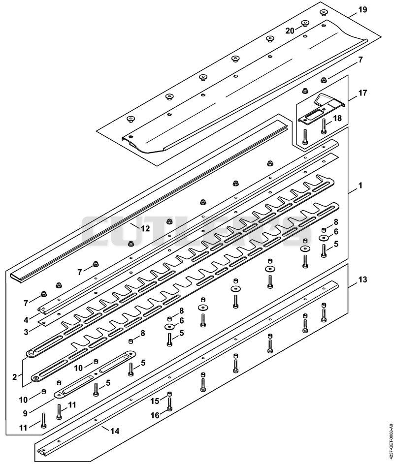 Cutter bar 750 mm / 30" R (41.2018)
