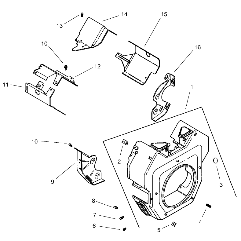 Group 6 Blower Housing and Baffles Model 73542 and 73570