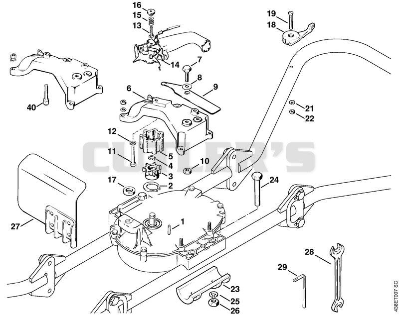 08 S - assembly Coupler link, Control lever