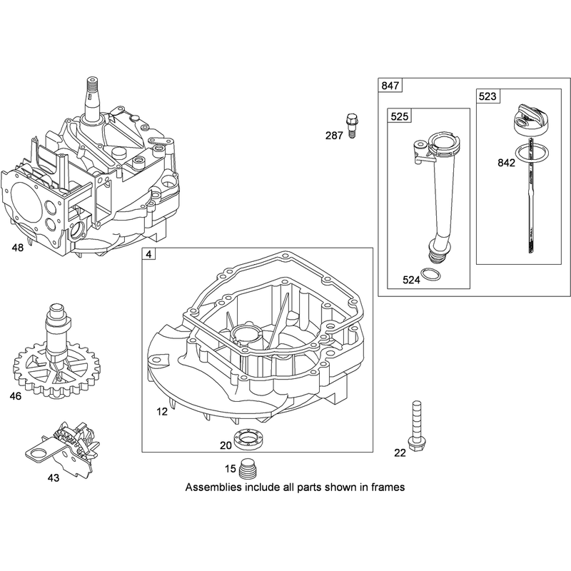Crankcase Assembly Briggs and Stratton 126T02-0236-B1
