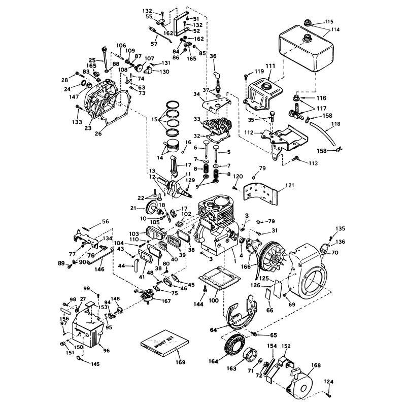 Engine, Tecumseh Model No. H70-130176a (7h.p. Snowthrower Model No. 31677)