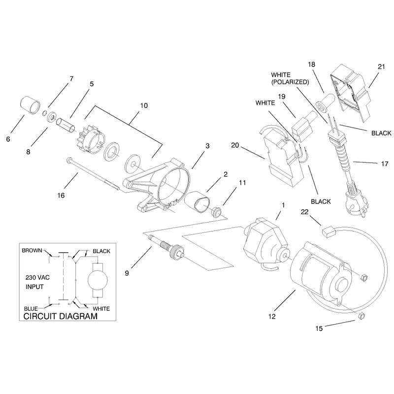 Motor & Switch Housing Assembly (230 Volt)(model No. 38178)