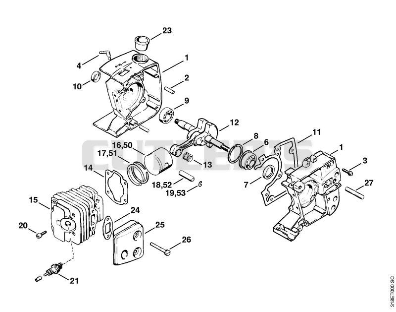 Crankcase, Piston