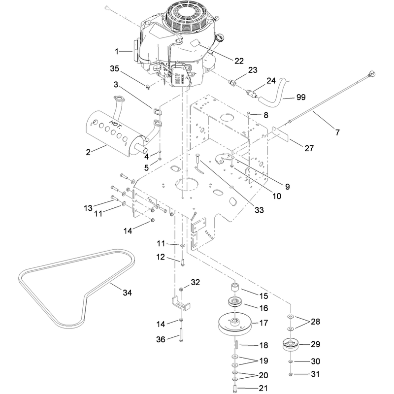 Engine and Exhaust Assembly