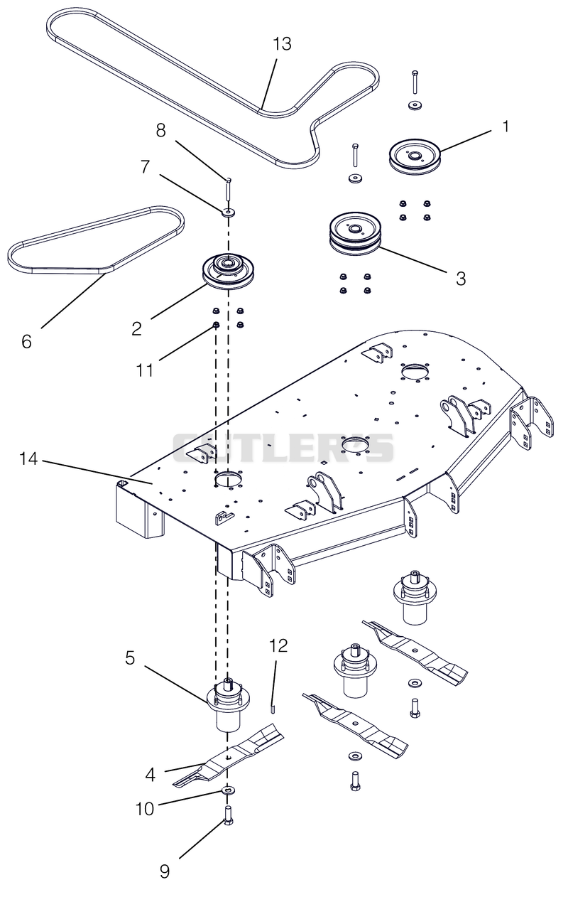 Deck, Belt, Blades And Spindles - 48"