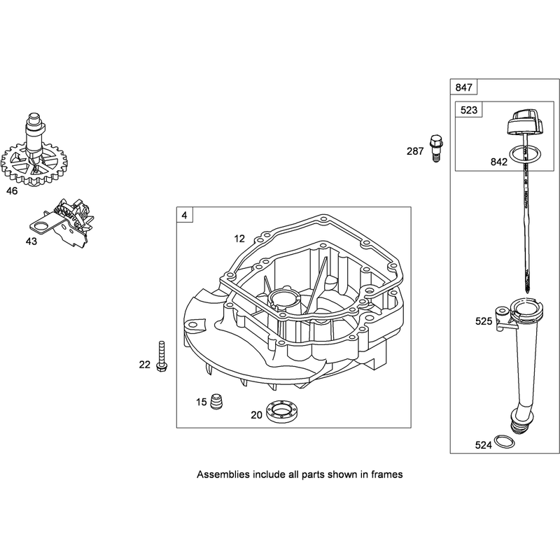 Crankcase Assembly Briggs and Stratton 122T02-2059-B1