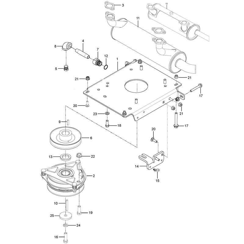 ENGINE MOUNTING, GUARDS & MUFFLER