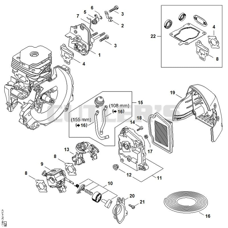 Spacer flange, Air filter, Filter housing