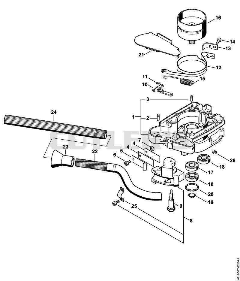 Clutch housing, Brake