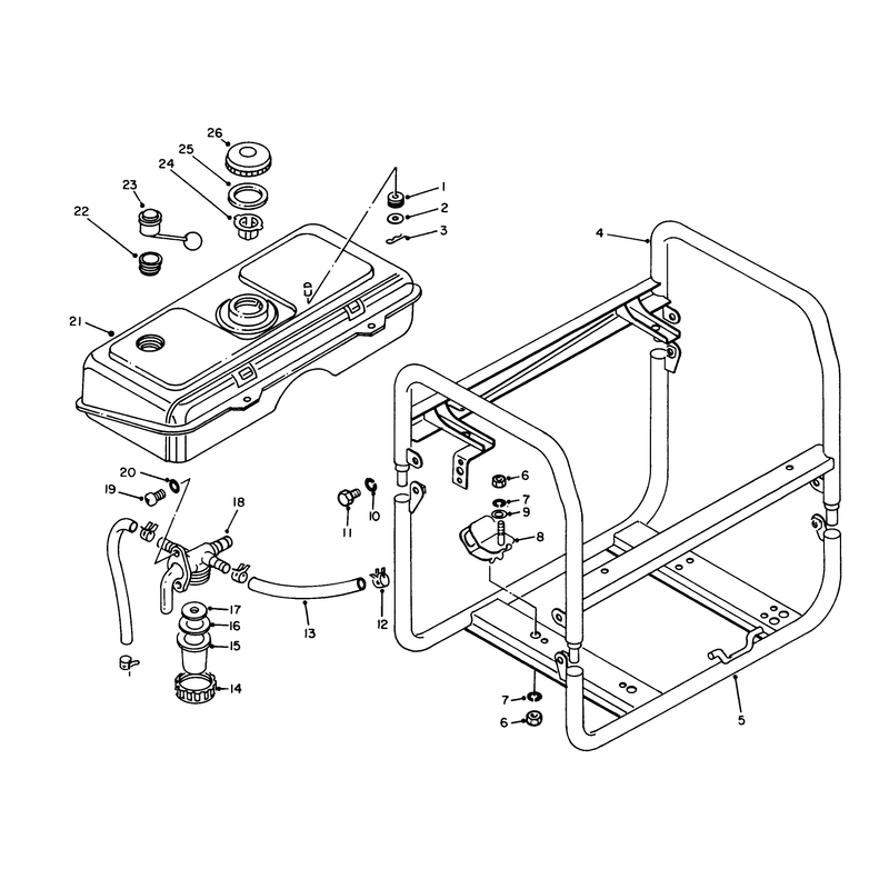 Fuel Tank and Frame Assembly