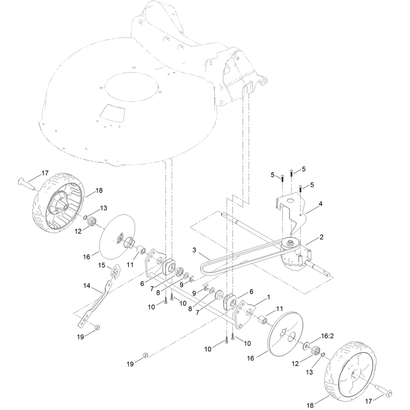 Rear Wheel and Height of Cut Assembly