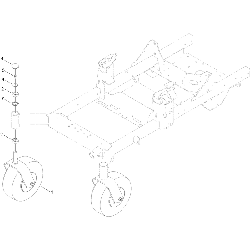 Font Caster Wheel Assembly