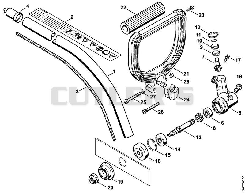 Drive tube assembly, Loop handle, Gear head
